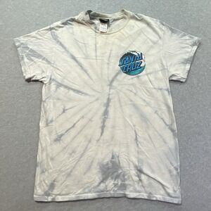 Santa Cruz Skateboard Wave Logo Double Sided Tie Dye T-Shirt Sz M Distressed